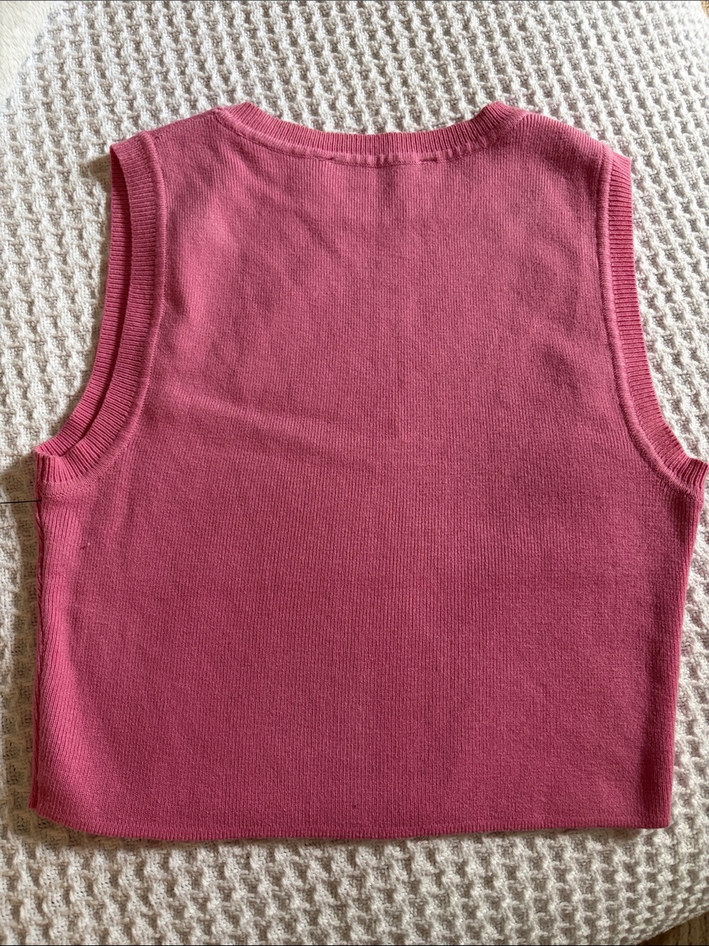 Zara Rose Pink Knit Sleeveless Crop Tank-w/ free tan Zara top included - Picture 6 of 13